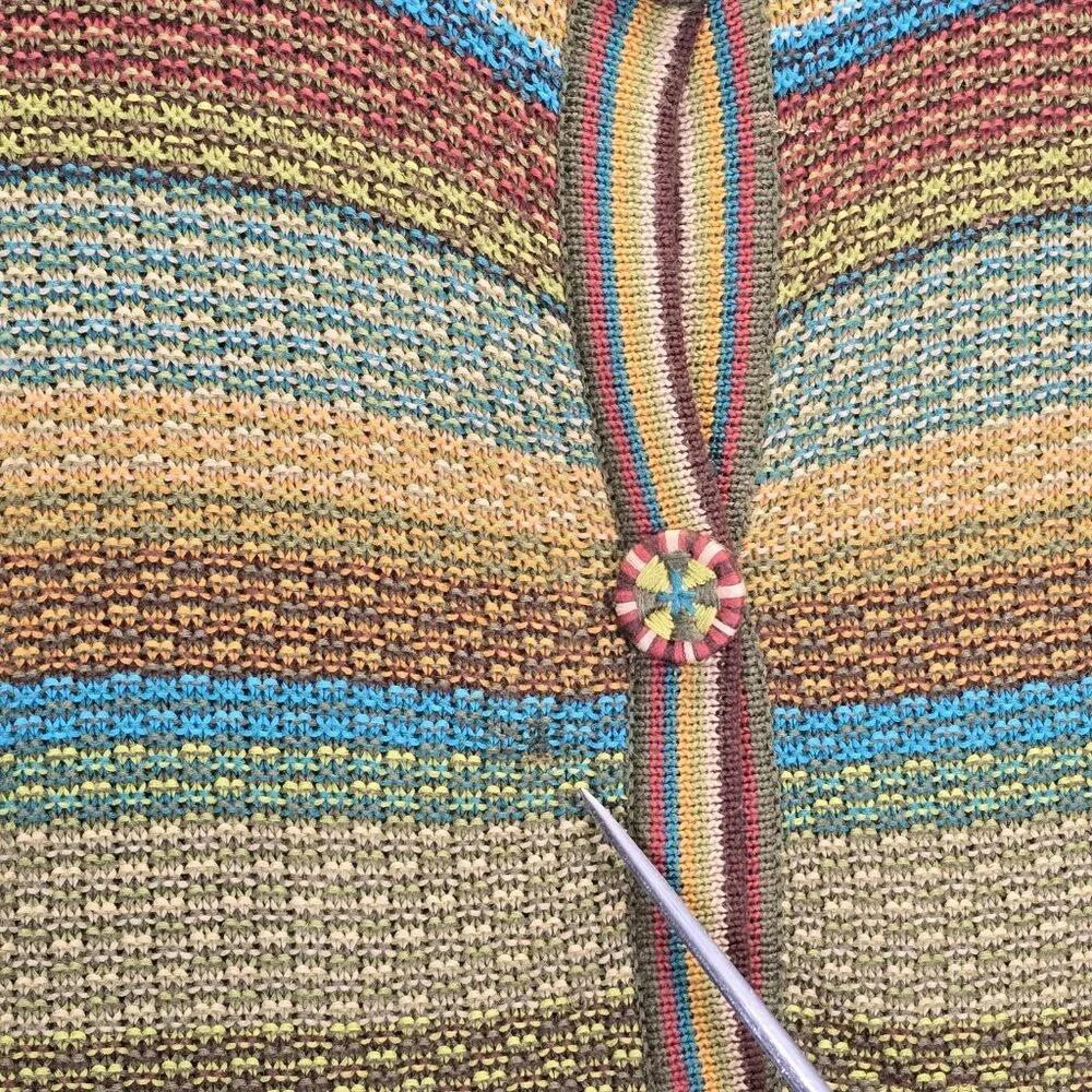 Vintage Koret Womens Cardigan Sweater Jacket Large Cottagecore Long Sleeve Multi